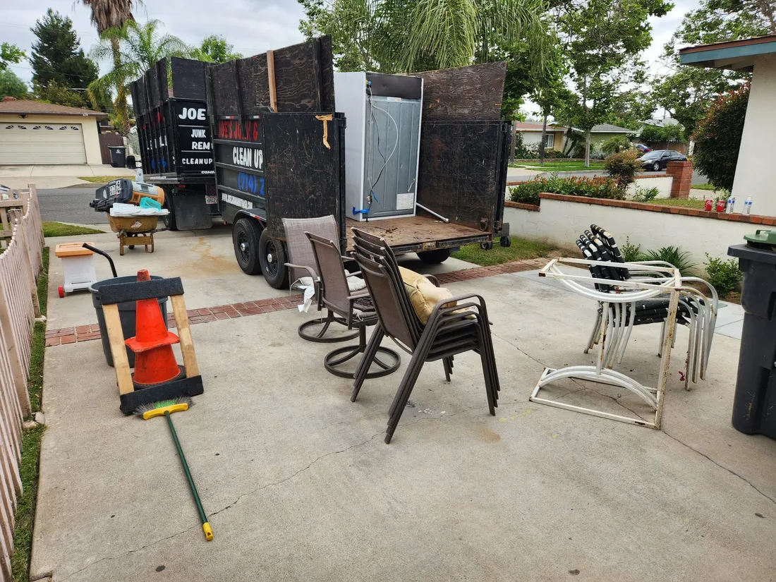 Furniture removal in Orange, CA, chairs and patio furniture cleared by Joe's Junk and Trash Removal